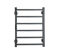 Scaldasalviette Elettrico Portasciugamani Termostatico Impermeabile Con Display Digitale Touch In Acciaio Inossidabile 304 Preimpostato Radiatore Riscaldamento Efficiente(Right wire,Black 6001)