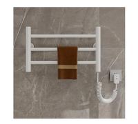 Scaldasalviette Elettrico, Termoarredo Bagno Elettrico a Parete Piccolo 3 Braccio, Portasciugamani Elettrico 35W con Temperatura Costante Intelligente, Plug In,Bianca,Right Line