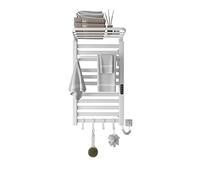 Scaldasalviette Elettrico, Termostato WiFi Smart Scaldasalviette, per Alexa e Google Home e APP, 500x870mm, Portasciugamani elettrico, Scaldasalviette Elettrico Bagno a Basso Consumo-WIFI White Right