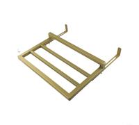 Scaldasalviette per termosifone da appendere, in acciaio al carbonio, per accappatoi e asciugacapelli, installazione senza trapano, salvaspazio, colore nero, 40 x 25 cm (oro)