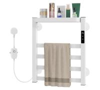 Scaldasalviette, Portasciugamani 4 Livelli con Controllo 45-70°C & Timer 9h | Scaldasalviette a Parete, Protezione da Dispersioni & Montaggio con/senza Fori per Bagni(Left-Line)