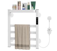 Scaldasalviette, Portasciugamani 4 Livelli con Controllo 45-70°C & Timer 9h | Scaldasalviette a Parete, Protezione da Dispersioni & Montaggio con/senza Fori per Bagni(Right-Line)