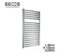 Scaldasalviette termoarredo cromato curvo 120x60 interasse 55 cm - TEKNO Ercos