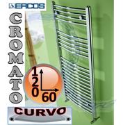Scaldasalviette termoarredo cromato curvo 120x60 interasse 55 cm - TEKNO Ercos