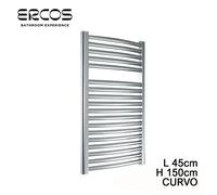 Scaldasalviette termoarredo cromato curvo 150x45 interasse 40 cm - TEKNO Ercos