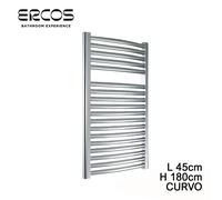 Scaldasalviette termoarredo cromato curvo 180x45 interasse 40 cm - TEKNO Ercos