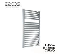 Scaldasalviette termoarredo cromato curvo 180x45 interasse 40 cm - TEKNO Ercos