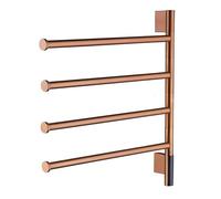 Scaldasalviette Termoarredo, Ruotabile 180° Portasciugamani Elettrici a Parete con Timer, Scaldasalviette Elettrico Bagno con Termostato/LCD Controllo Touc,Rose gold