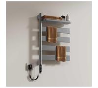 Scaldassaio Elettrico 180° Rotante, Asciugamano riscaldato Rack Parete Montato con Timer, Display a LED, surriscaldamento Proteggere, Timer per Asciugamano scalda asciugatrice Filo/Plug-in, Bianco