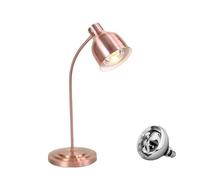 Scaldavivande commerciale indipendente, scaldavivande elettrico portatile, lampada riscaldante per alimenti con lampadina, lampada frontale regolabile a 360°, per buffet(Rose gold,1-Bulb)