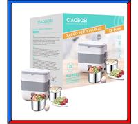 Scaldavivande Contenitore Cestino Porta Scalda Pranzo Elettrico 2 Litri Acciaio