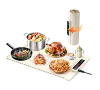 Scaldavivande elettrici per buffet - Piastre riscaldanti pieghevoli con timer e impostazioni di calore multiple per servire e mantenere caldi i cibi senza sforzo, con diverse opzioni di (Beige )