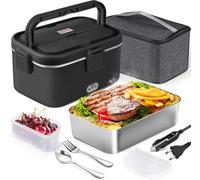 Scaldavivande Elettrico 1.8L 80W, 12V 24V 220V Grande Lunch Box Con Borsa, Accia