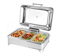 Scaldavivande Elettrico, 13L Chafing Dish da Tavolo, Contenitore Scalda-vivande Chafing Dish Elettrico per Mantenere il Cibo Fresco e Delizioso, 400W/220V