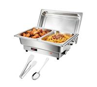 Scaldavivande elettrico 9L Chafing Dish Buffet in acciaio inox Buffet | Display di controllo della temperatura, thermos scalda vivande, configurazione 2 GN 1/2, per feste, catering e eventi