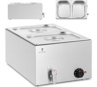 Scaldavivande elettrico a bagnomaria con rubinetto 2 x GN 1/2 600 W