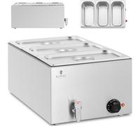 Scaldavivande elettrico a bagnomaria con rubinetto 3 x GN 1/3 600 W