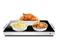 Chefman Electric Warming Tray with Adjustable Temperature Control, Perfect For Buffets, Restaurants, Parties, Events and Home Dinners, Glass Top Large 53.34cm x 40.64cm Surface Keeps Food Hot - Black