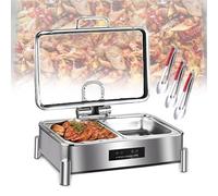 Scaldavivande Elettrico Con 3 Clip Per Alimenti, Riscaldatore Per Buffet In Acciaio Inox Con Display Digitale Della Temperatura 30-90°C, Fornello Self-Service Commerciale Per Banchetti, Picnic, Compl
