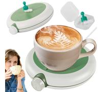 Scaldavivande elettrico con agitatore magnetico, scaldavivande USB-C 10 W per caffè, tè e cacao, piastra riscaldante con LED e manopola girevole, antiscivolo, per ufficio, casa e cucina
