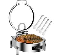 Scaldavivande elettrico da buffet con controllo touch screen, scaldavivande in acciaio inox da 6 litri per catering, feste, eventi - Temperatura regolabile, parte superiore arrotolabile L (r