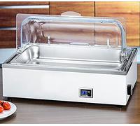 Scaldavivande Elettrico In Acciaio Inox Per Feste E Buffet, 9L/13L, Server Per Buffet Commerciali Con Coperchio Pieghevole A 90° E Display Digitale, Regolabile, Coperchio Interamente In Acciaio - 13L