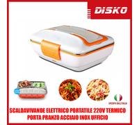 SCALDAVIVANDE ELETTRICO PORTATILE 220V TERMICO PORTA PRANZO ACCIAIO INOX UFFICIO