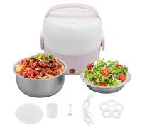 Scaldavivande Elettrico Portatile In Acciaio Inox,Rosa 2 Strati Portatile Portapranzo Riscaldabile Portatile,Scalda Vivande Portatile Elettrico Da 250 W Con Spina Europea 220 V,Per Ufficio/Casa Ecc