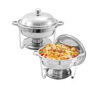 Scaldavivande per buffet, Scaldavivande e contenitori per alimenti in acciaio inossidabile da 6 quarti Struttura di supporto robusta per feste, buffet, banchetti ed eventi,2 Pack