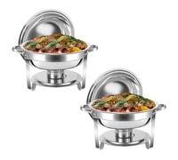 Scaldavivande per Buffet, Scaldavivande in Acciaio Inox con Coperchi, per Feste Buffet Catering Eventi Cene 2PCS