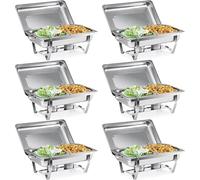 Scaldavivande pieghevole professionale in acciaio inox, 9 l, set da 2/4/6 pezzi, resistente scaldavivande per feste, eventi, matrimoni, interni ed esterni