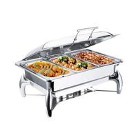 Scaldavivande Scaldavivande Buffet Server, Scaldavivande, Servitore per buffet e vassoio riscaldante, Piastre riscaldanti per mantenere il cibo caldo Dimensioni sta,Full Size with 1/3rd Inserts