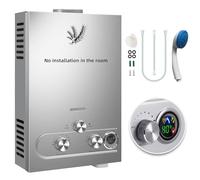 Scaldino a Gas GPL, 12 Litri Scaldabagno a Gas Portatile Da Esterno Per Campeggio Con Display Digitale, Acqua Calda Istantanea 24 ore su 24 Per Doccia Esterna, Campeggio in RV