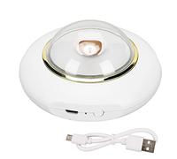 Scaldino elettrico ricaricabile USB a mano 2 livelli Riscaldamento rapido 4000mAh LED Luce notturna Scaldamani carino Space Man (Bianca)