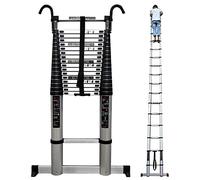 scale a pioli， Scala telescopica in alluminio estensibile multiuso con gancio, 8 m/ 7 6 5 4 3 2 1 m(2.8m/9.2ft)