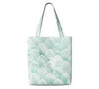 Scale Aqua Menta Bianco Geometria Marmo,Borse della spesa riutilizzabili, borse per la spesa, borsa a tracolla in tela di grande capacità