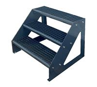 Scale con griglia in acciaio Premium 3 Gradini Scala autoportante Completamente zincata e Antracite Verniciata a polvere - Dimensioni (L x L x H) 63cm x 60cm x 57cm