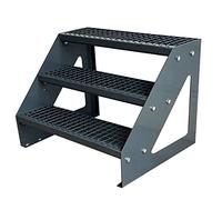 Scale con griglia in acciaio Premium 3 Gradini Scala autoportante Completamente zincata e Antracite Verniciata a polvere - Dimensioni (L x L x H) 63cm x 80cm x 57cm