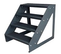 Scale con griglia in acciaio Premium 4 Gradini Scala autoportante Completamente zincata e Antracite Verniciata a polvere - Dimensioni (L x L x H) 82cm x 100cm x 76cm