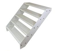 Scale con griglia in acciaio Premium 5 Gradini Completamente zincata e Bianco Verniciata a polvere - Dimensioni (L x L x H) 101cm x 60cm x 95cm Resistente alle intemperie e alla corrosione