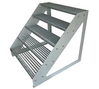 Scale con griglia in acciaio Premium 5 Gradini Scala autoportante Completamente zincata - Dimensioni (L x L x H) 101cm x 100cm x 95cm Resistente alle intemperie e alla corrosione