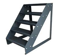 Scale con griglia in acciaio Premium 5 Gradini Scala autoportante Completamente zincata e Antracite Verniciata a polvere - Dimensioni (L x L x H) 101cm x 100cm x 95cm