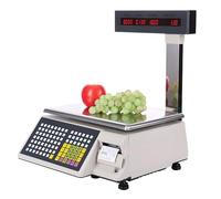 Scale di Conteggio Digitale Commerciale, Display della Scala di Stampa Etichetta a Led, Scala di Calcolo Dei Prezzi, Display a Doppia Faccia, Capacità di 15 Kg/30 Kg per Il Commercio di Supermer 15kg