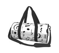 Scale di note musicali nere, Borsone da viaggio di grande capacità Borsa rotonda Borsa da viaggio sportiva Borsa da viaggio Borsa da fitness