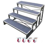 Scale mobili per Coro con Pedali in Metallo, Piattaforme elevabili Portatili con Ruote, Adatte per corridoi di esibizione in scuole, teatri e Sale da Concerto.