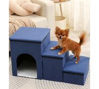 Scale Per Cani E Gatti 3In1 Pieghevole, Scala Per Animali Domestici Multifunzione, Scaletta Vano Contenitore E Cuccia Casetta,Fondo Antiscivolo,Rampa Per Gatti,Scala Sicura Per Letto E Divano B