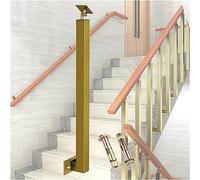 Scale Ringhiera Quadrati A Montaggio Laterale,Montanti per Scale,Ringhiera per Scale Regolabile A 270° Con Base A Staffa Piatta,Corrimano per Scale Per Gradini della Te(Size:80cm/31.5in,Color:Oro)