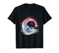 Scale to Japan Kingdom Koi Fish Modern Japanese Graphic Art Maglietta