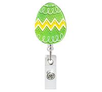 SCALERI DI PASTURA Rails, Easter Badge Reel con clip - Supporto per etichetta pasquale su uova clip,Decorazioni natalizie acrilico facile-pull-fibbia per infermieri