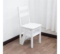 ACLips Scaletta a 4 gradini Scale in Legno Scaletta Convertibile Sedia Biblioteca Cucina Sgabello Pieghevole per casa e Cucina Scaletta 440 libbre